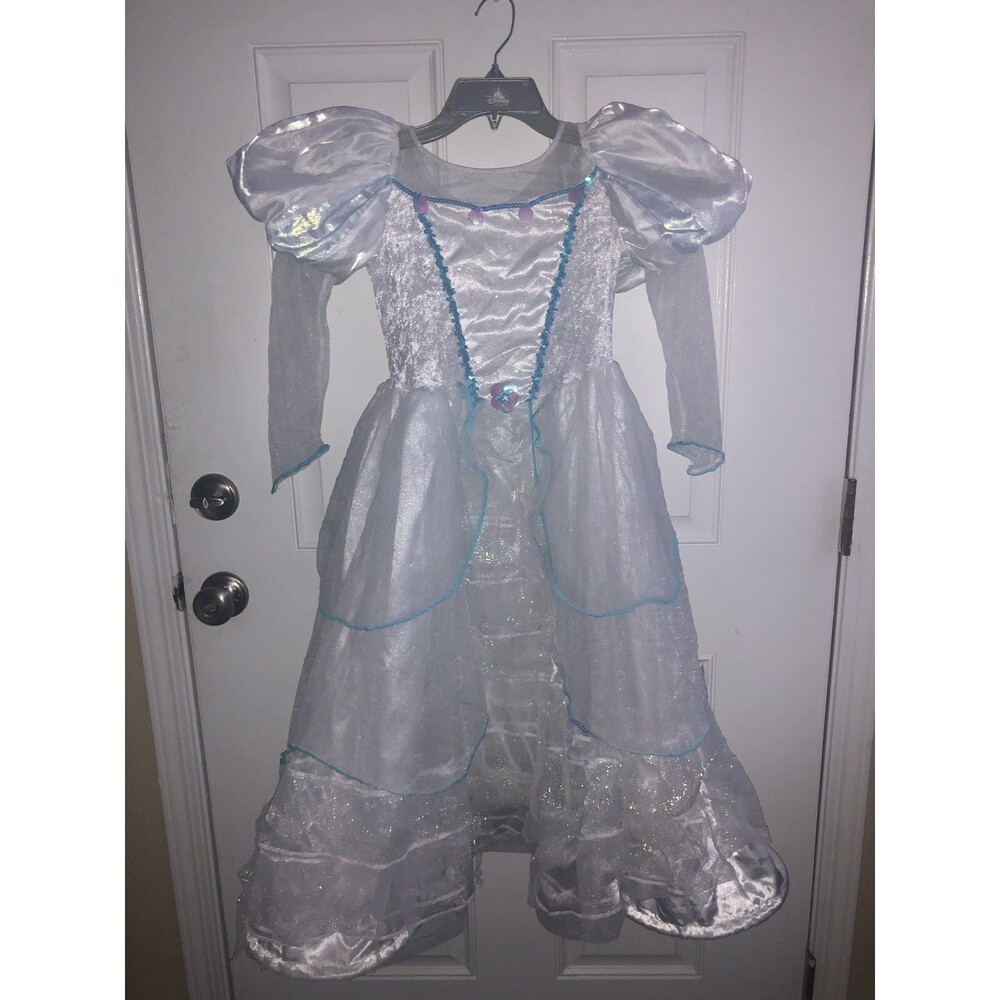 Disneyland Paris Ariel Costume Wedding Dress Puff Sleeve Little Mermaid Size 8